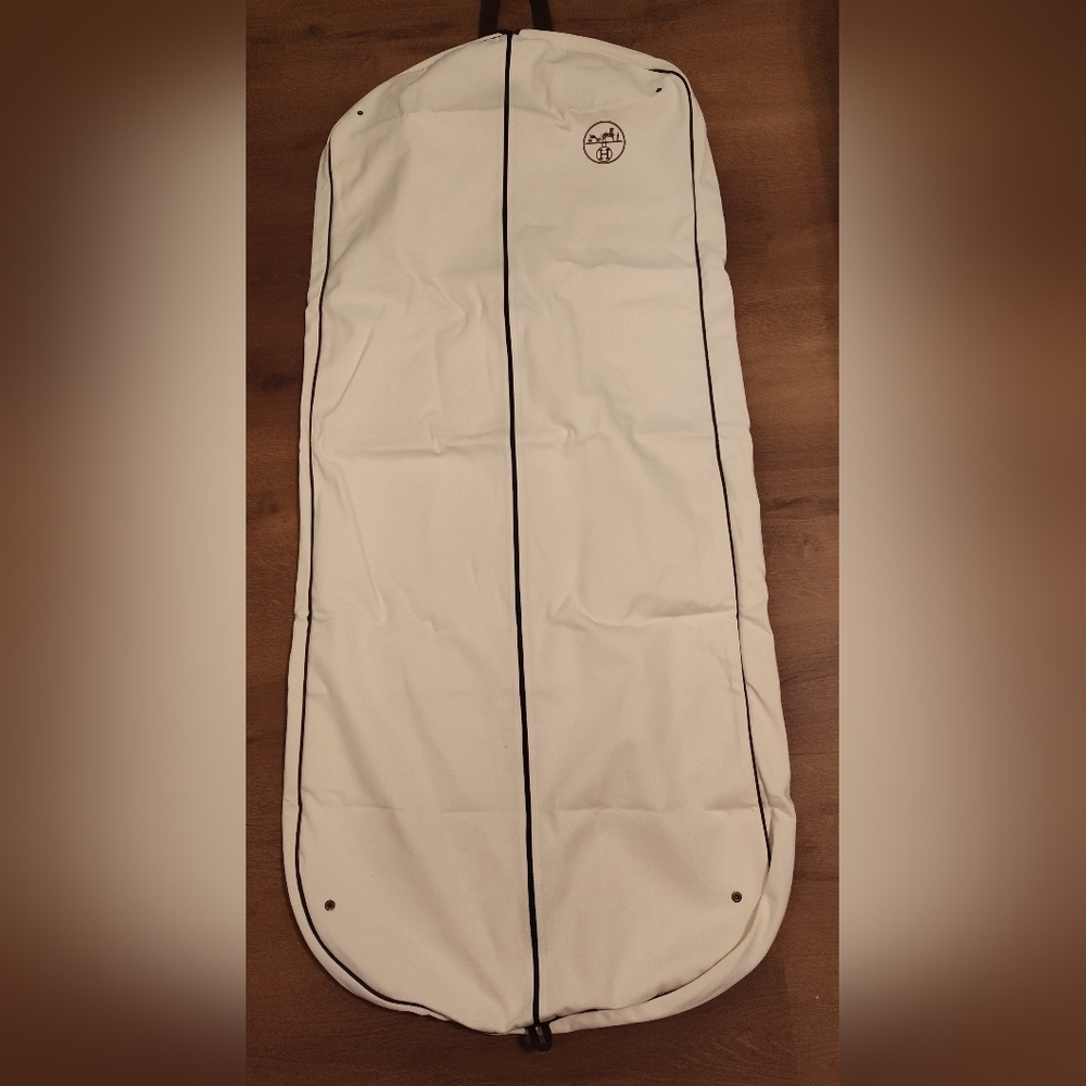 HERMÈS Large Cotton Garment Bag 150cm Travel Suit Cover Logo Hanger Authentic